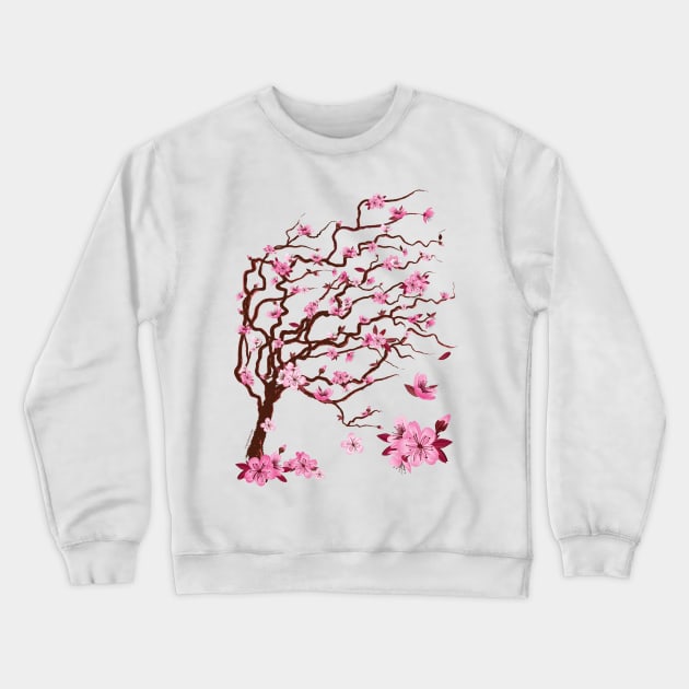 Japanese cherry tree with flowers Crewneck Sweatshirt by ImproveYourself